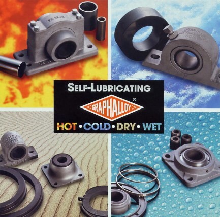 GRAPHALLOY self-lubricating bearings bushings hot cold dry wet